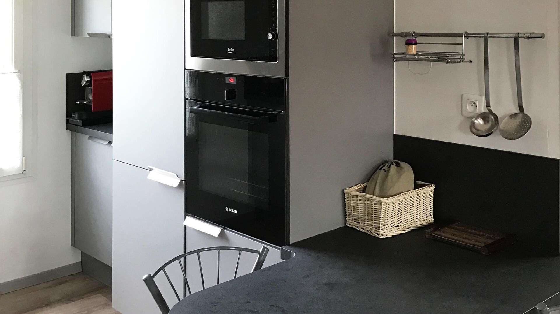 Cuisine avant-après sur mesure Vega Prem'S Gris minéral