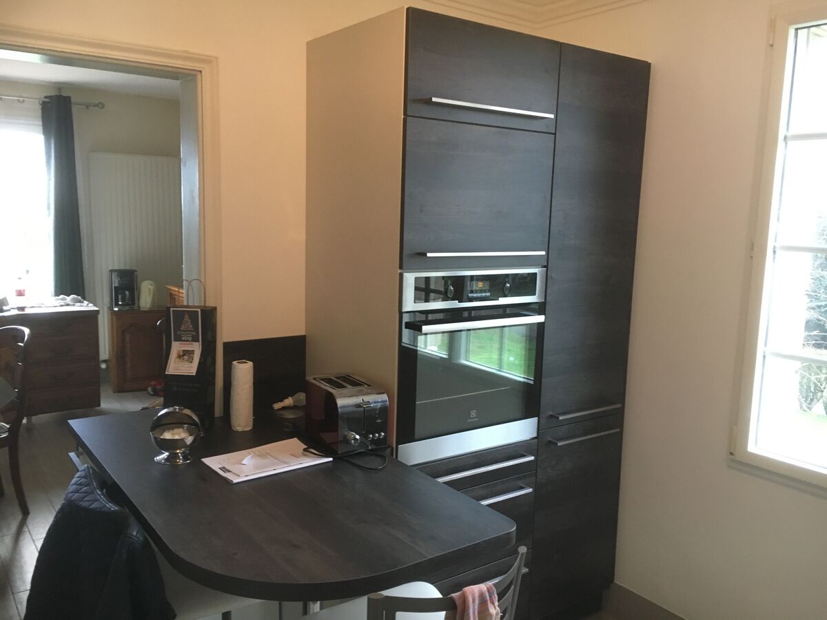 Rénovation cuisine équipée sur mesure Trend Pannacotta Majestic Brillant & Woody Dark