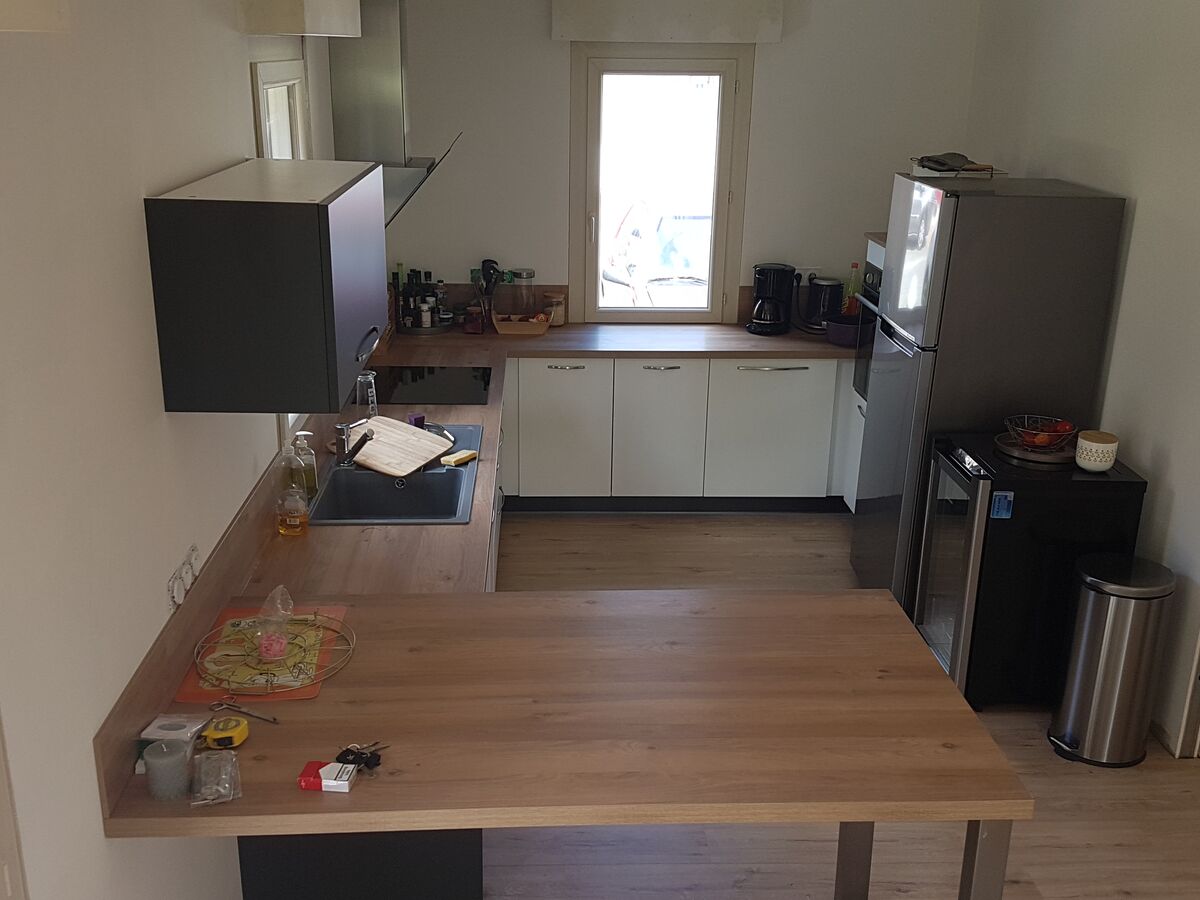 Cuisine avant-après sur mesure Vega Prem'S Blanc