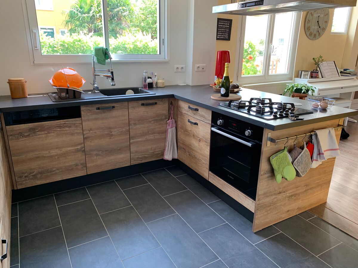 Cuisine avant-après sur mesure Vega Hipster Wood