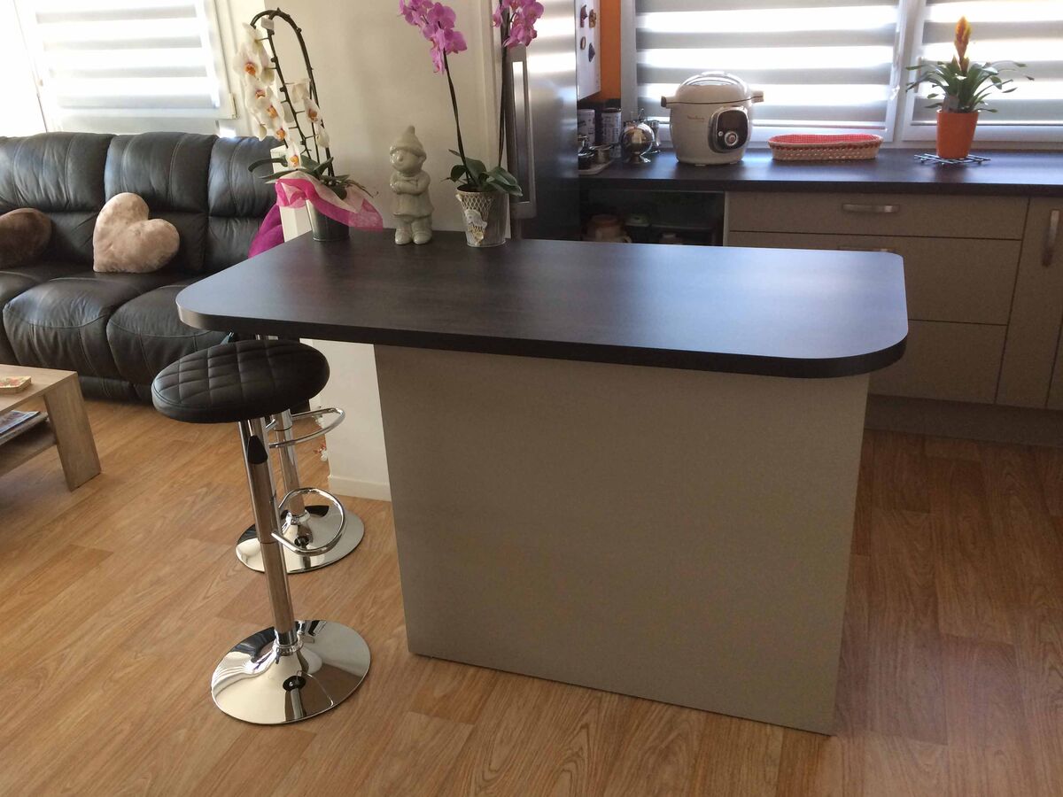 Cuisine avant-après sur mesure Vega Prem'S Gris minéral