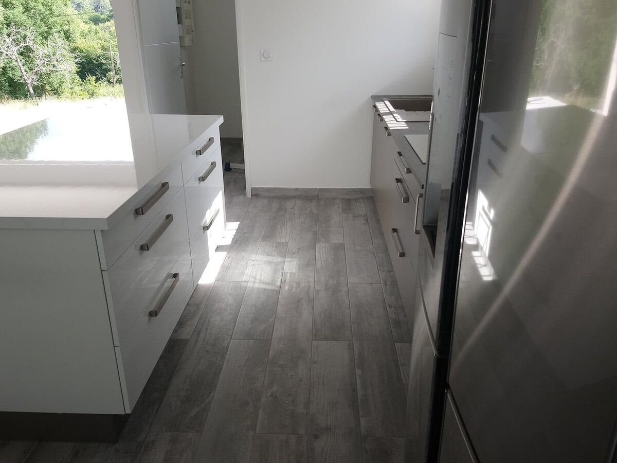 Cuisine avant-après sur mesure Trend Quartz Métal