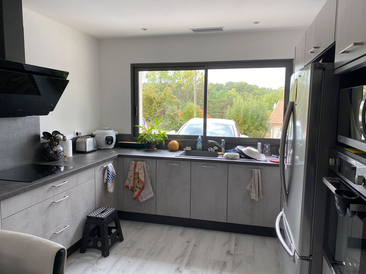 Rénovation cuisine équipée sur mesure Trend Béton Clair