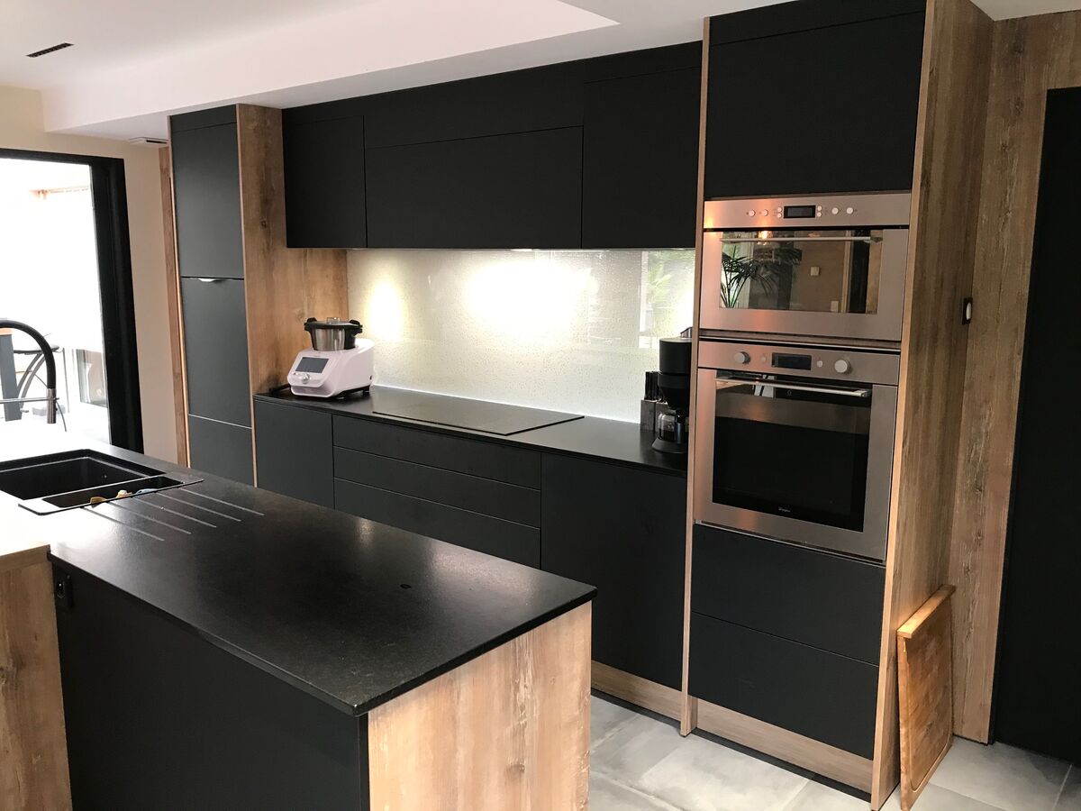 Cuisine avant-après sur mesure Pearl Noir Pearl