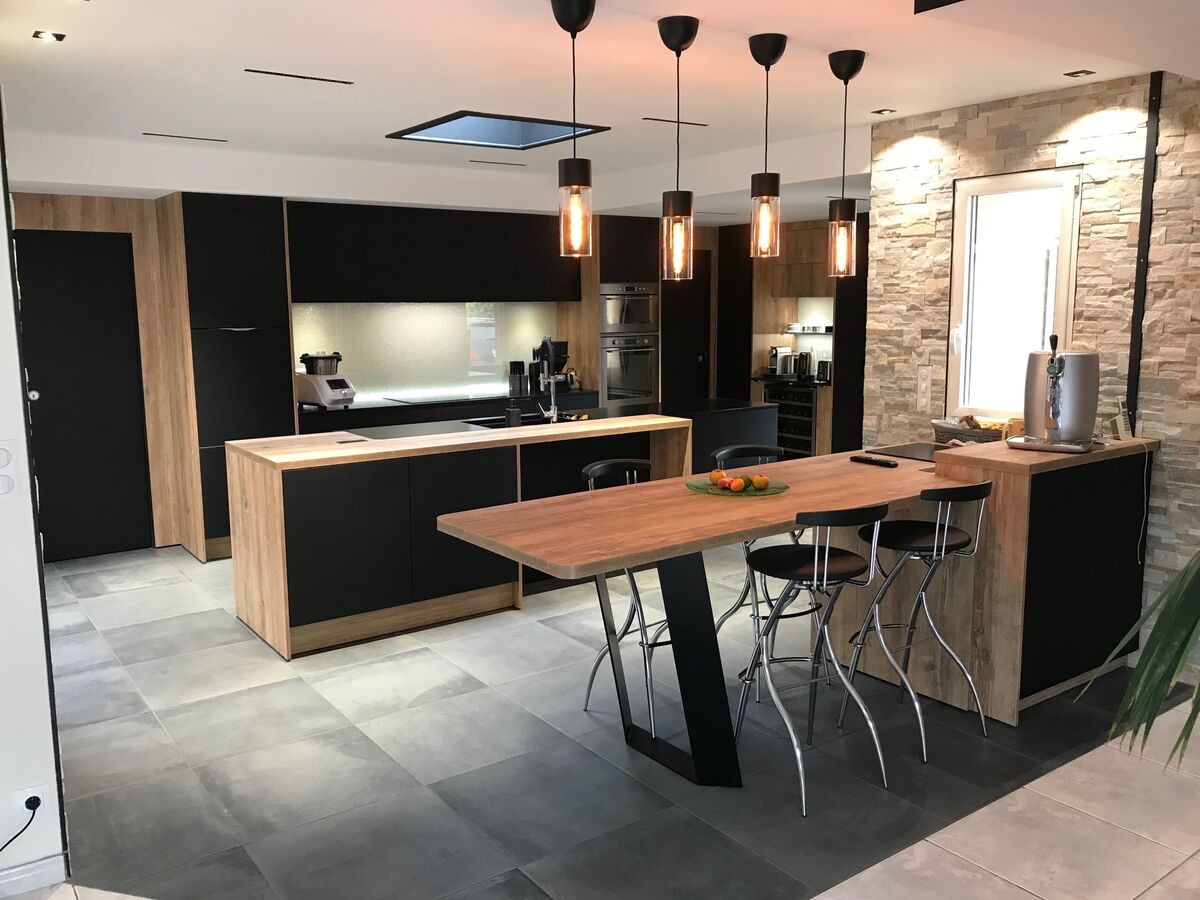 Cuisine avant-après sur mesure Pearl Noir Pearl