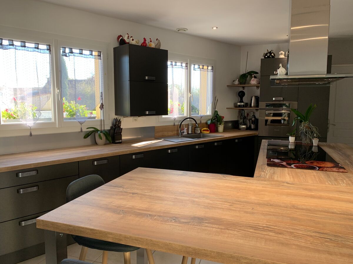 Cuisine avant-après sur mesure Label Métal Brossé