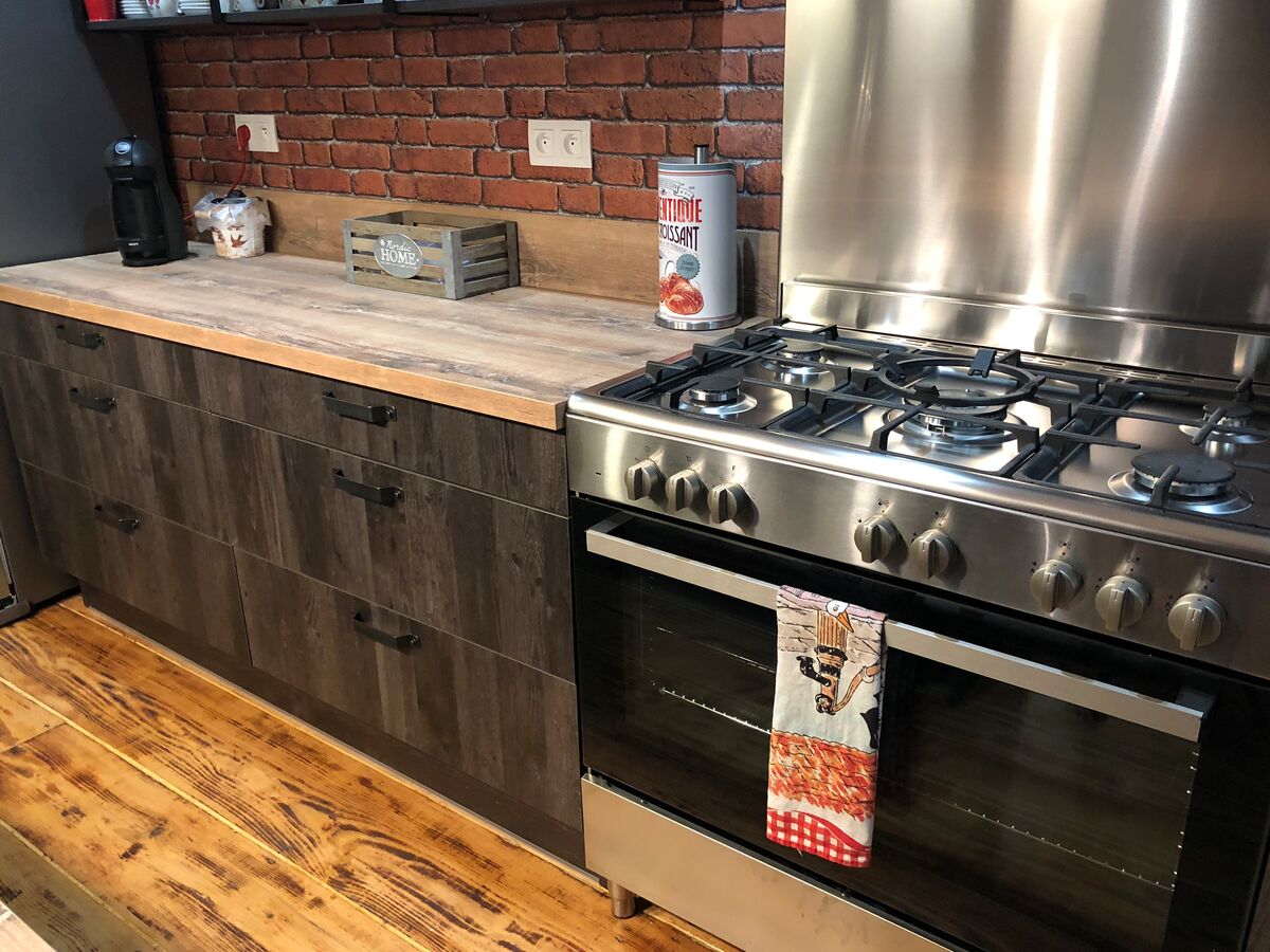 Rénovation cuisine équipée sur mesure Vega Woody Dark