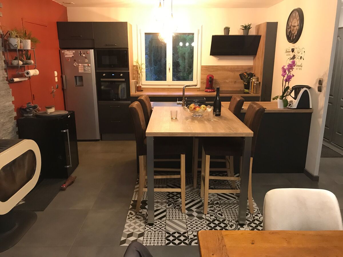 Rénovation cuisine équipée sur mesure Label Métal Brossé