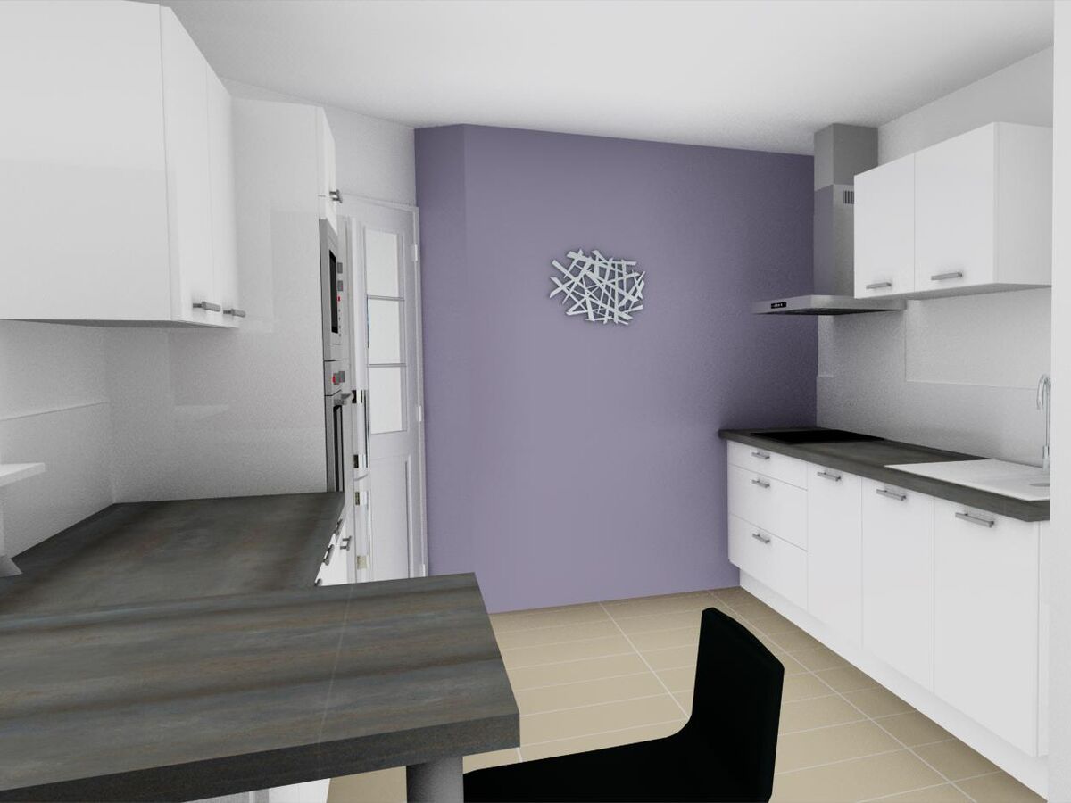 Cuisine avant-après sur mesure Petilla Blanc brillant