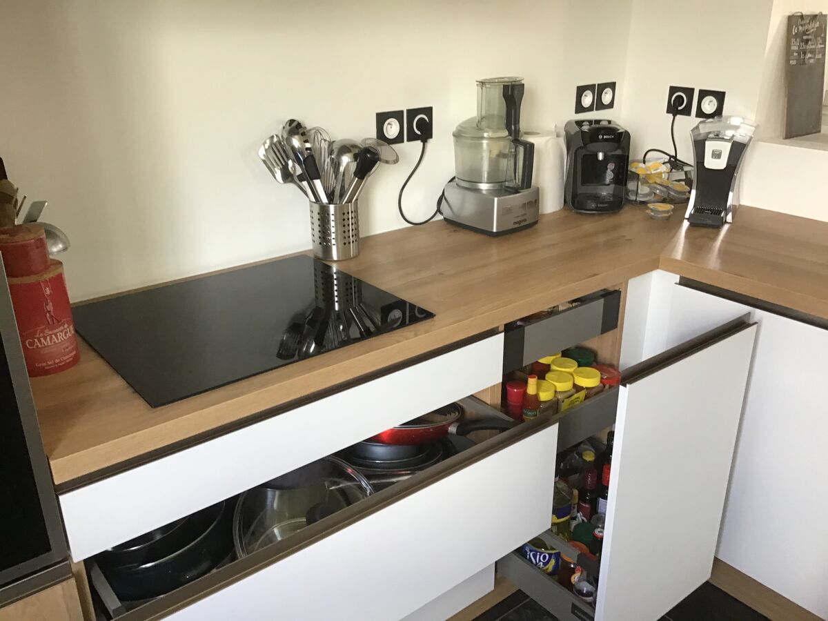 Rénovation cuisine équipée sur mesure Pearl Jet Blanc Fuji