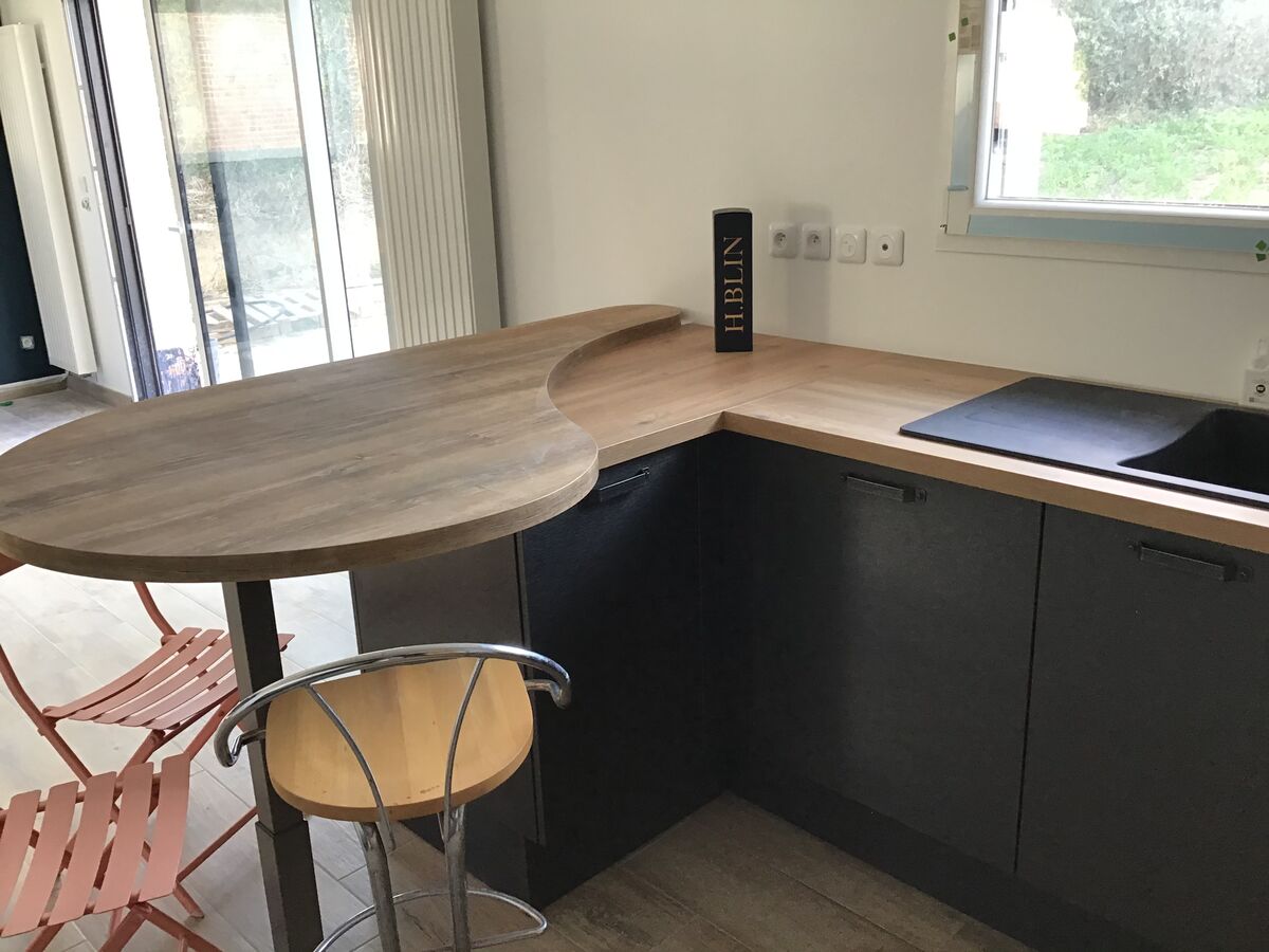 Cuisine avant-après sur mesure Label Métal Brossé