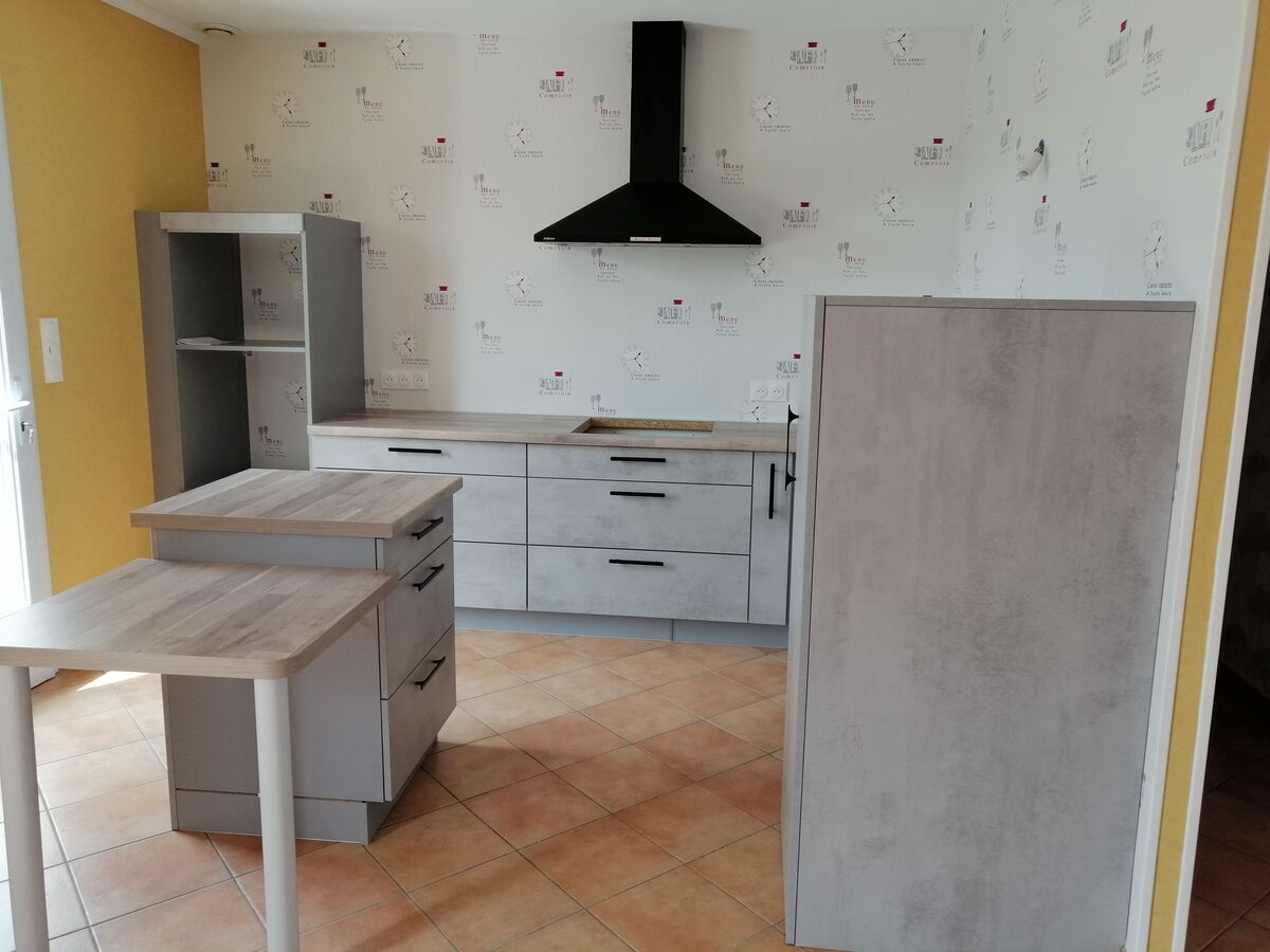 Cuisine équipée sur mesure Véga Béton Clair