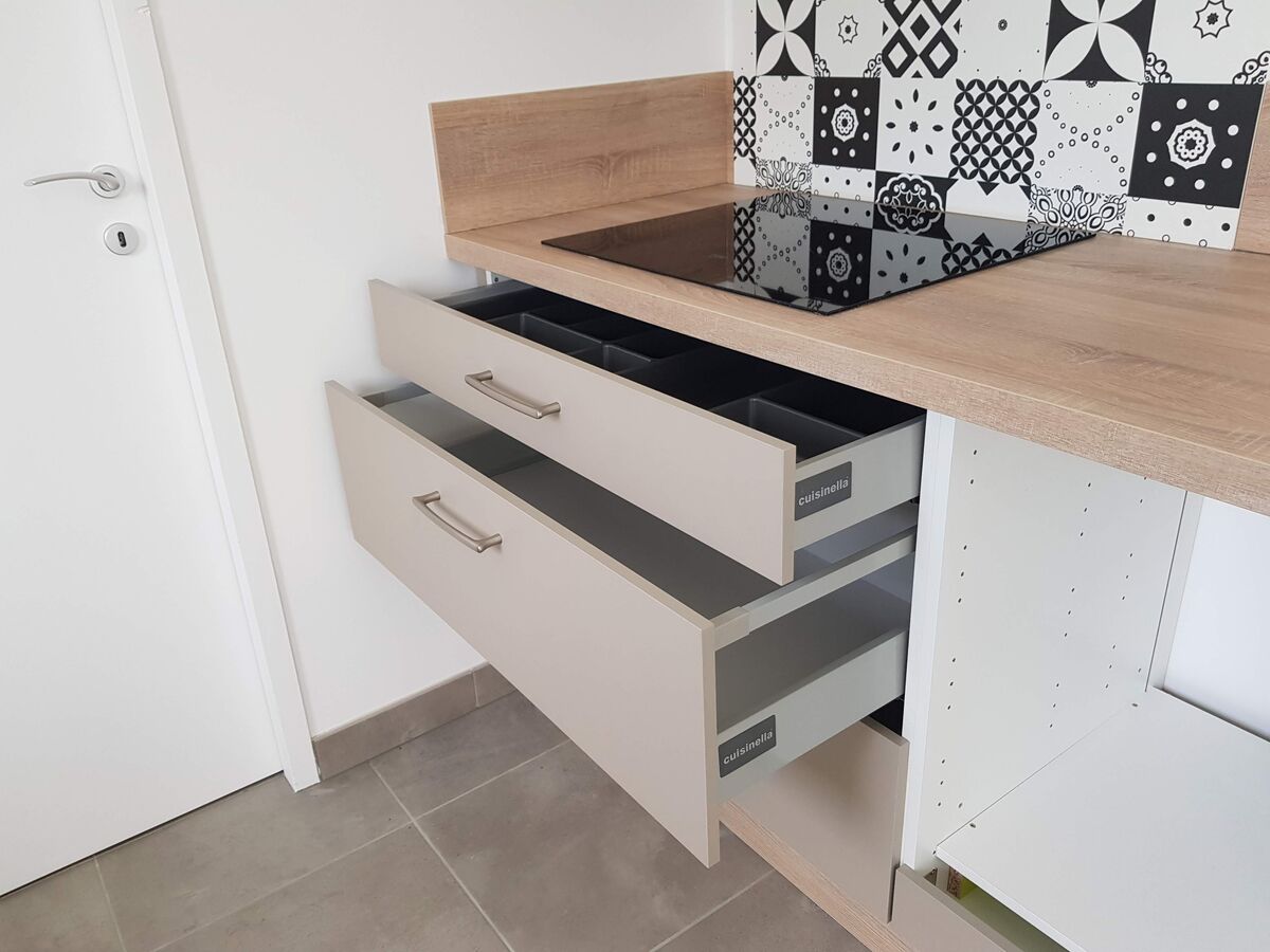 Cuisine avant-après sur mesure Vega Prem's Taupe Mat