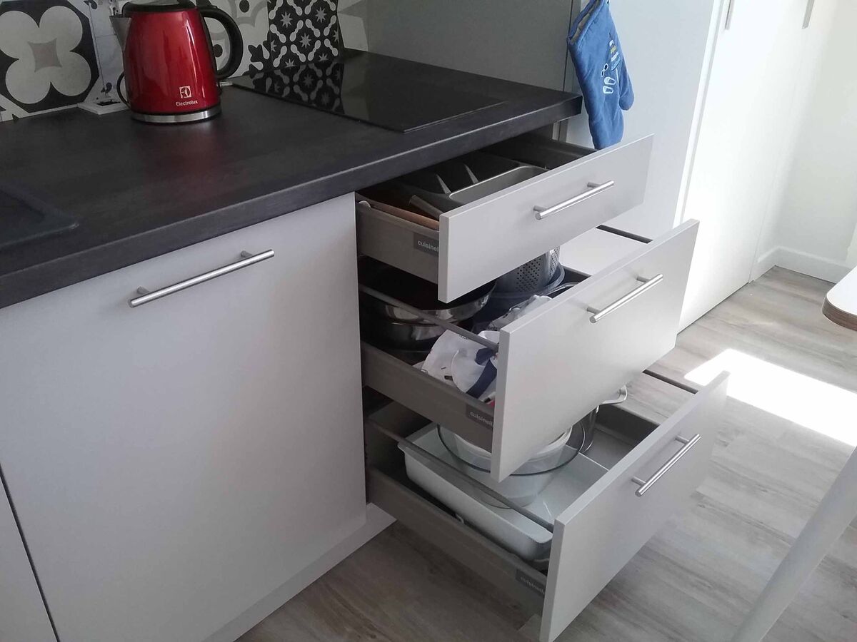 Rénovation cuisine équipée sur mesure Trend Gris Minéral