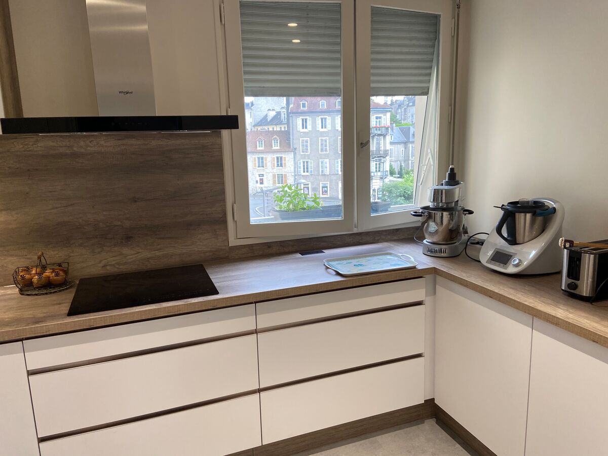 Cuisine avant-après sur mesure PEARL Jet Blanc Fuji