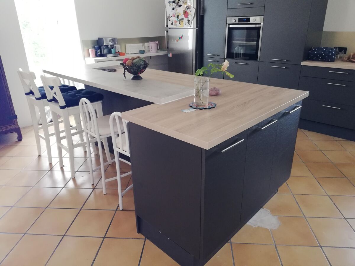 Rénovation cuisine équipée sur mesure Label Métal Brossé