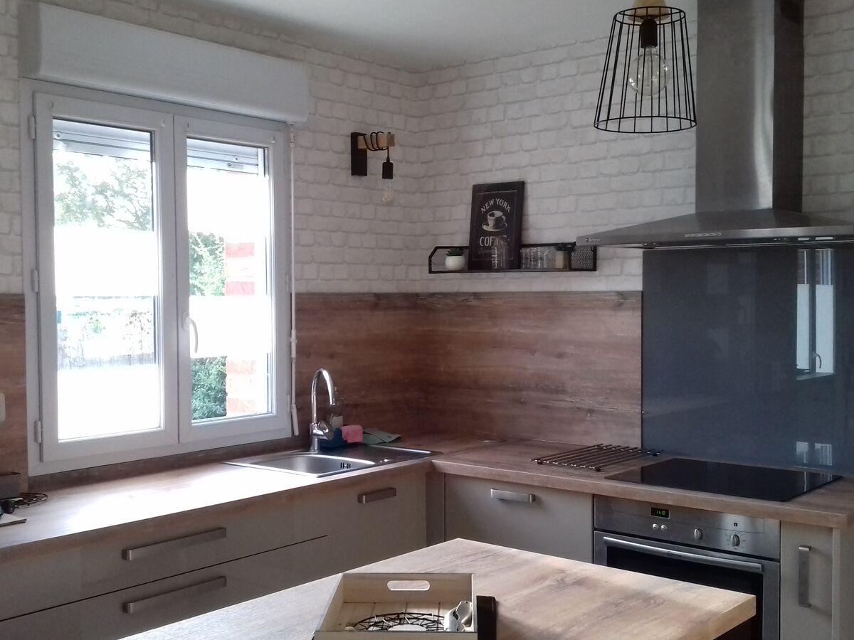 Cuisine équipée sur mesure Pétilla Grège Majestic Brillant