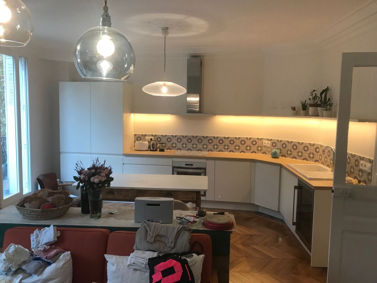 Rénovation cuisine équipée sur mesure Pure Laqué Blanc