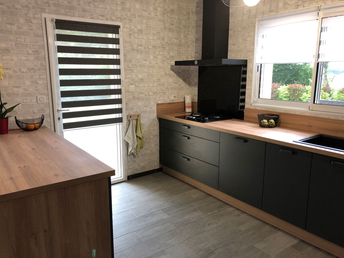 Cuisine avant-après sur mesure Label Métal Brossé