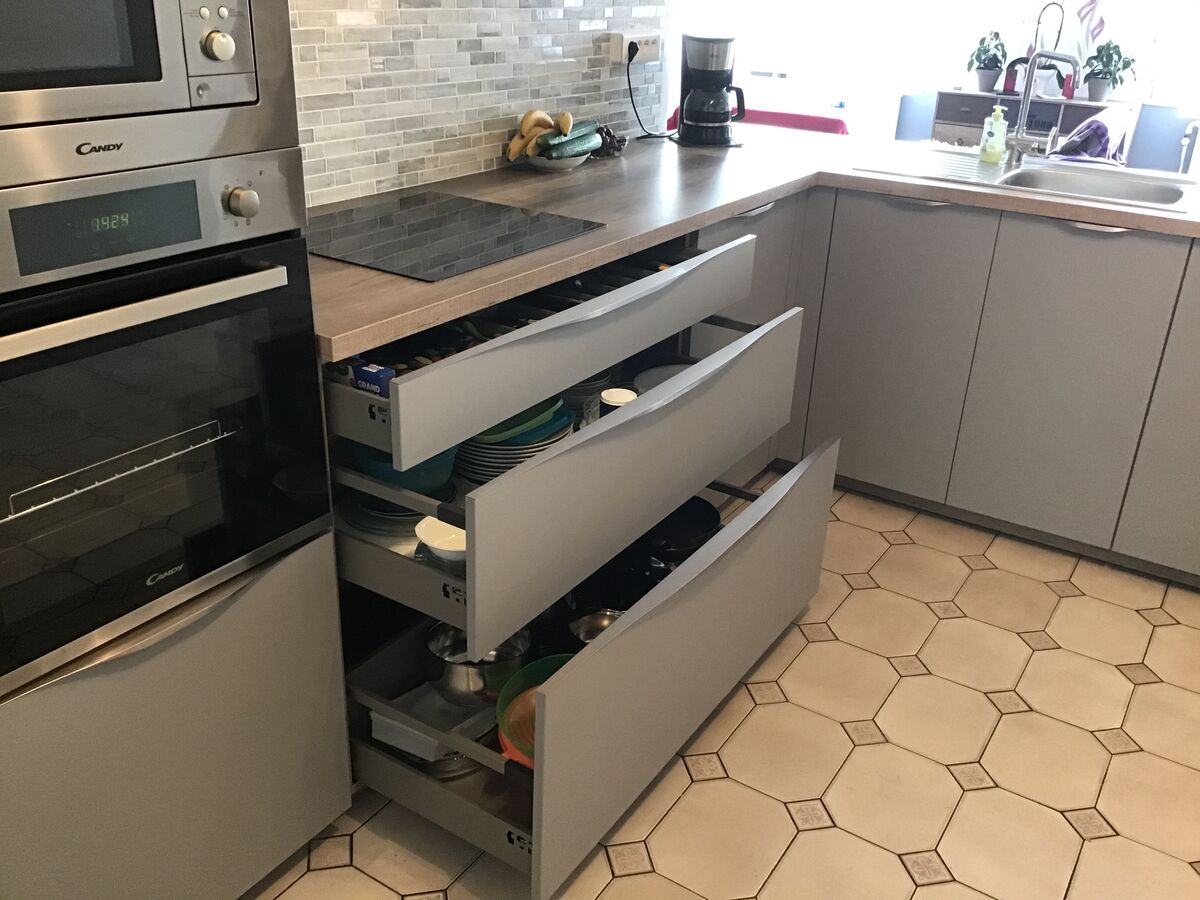 Cuisine avant-après sur mesure Trend Gris Minéral