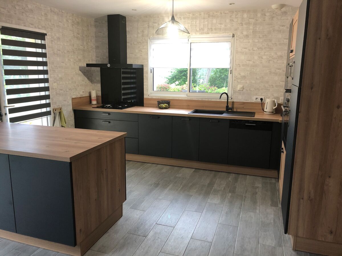 Cuisine avant-après sur mesure Label Métal Brossé