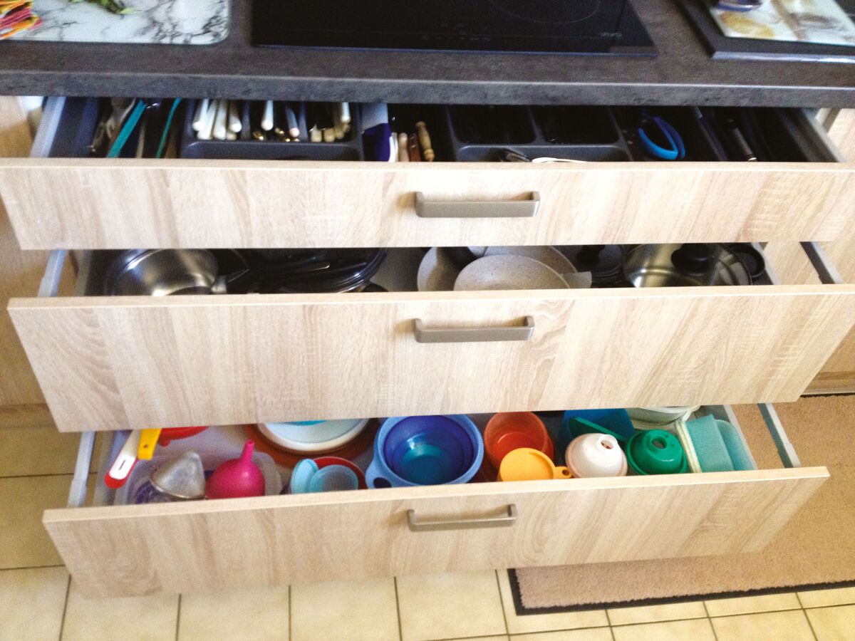 Cuisine avant-après sur mesure Vega + Chêne timber et Trend + Chêne timber