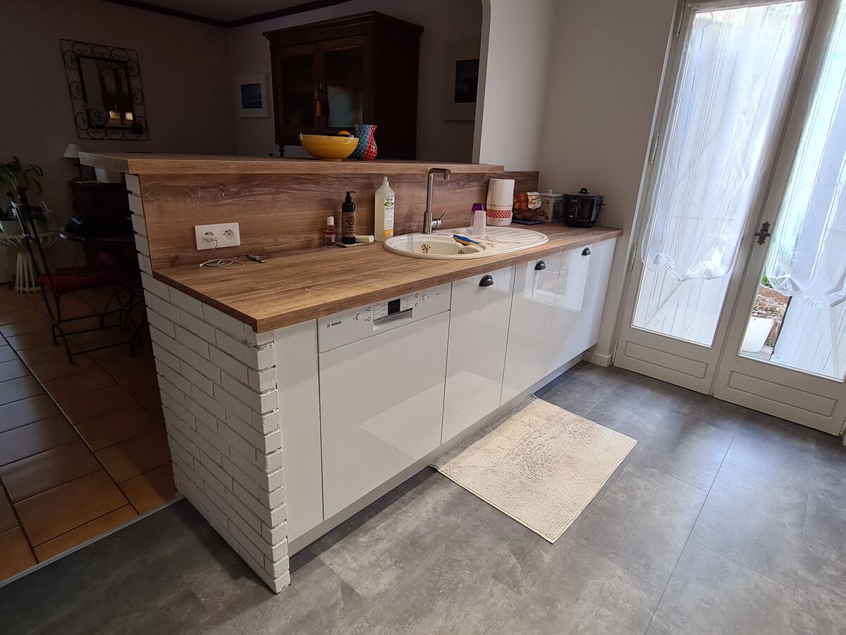 Cuisine avant-après sur mesure Light Blanc Brillant