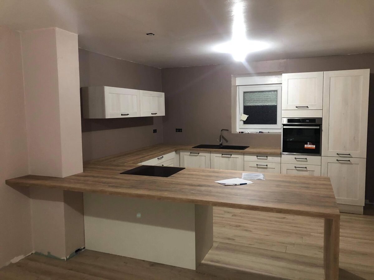 Cuisine avant-après sur mesure Trend Cube Artic Wood