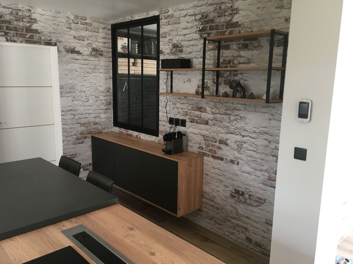 Rénovation cuisine équipée sur mesure Label Métal Brossé