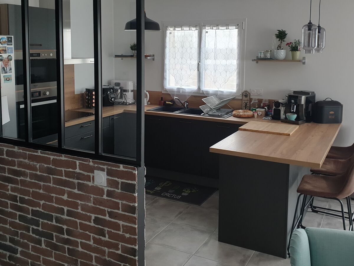 Rénovation uisine équipée sur mesure Label Métal Brossé