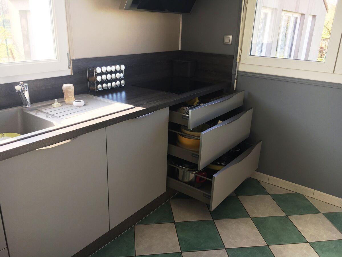 Cuisine avant-après sur mesure Trend + Gris minéral