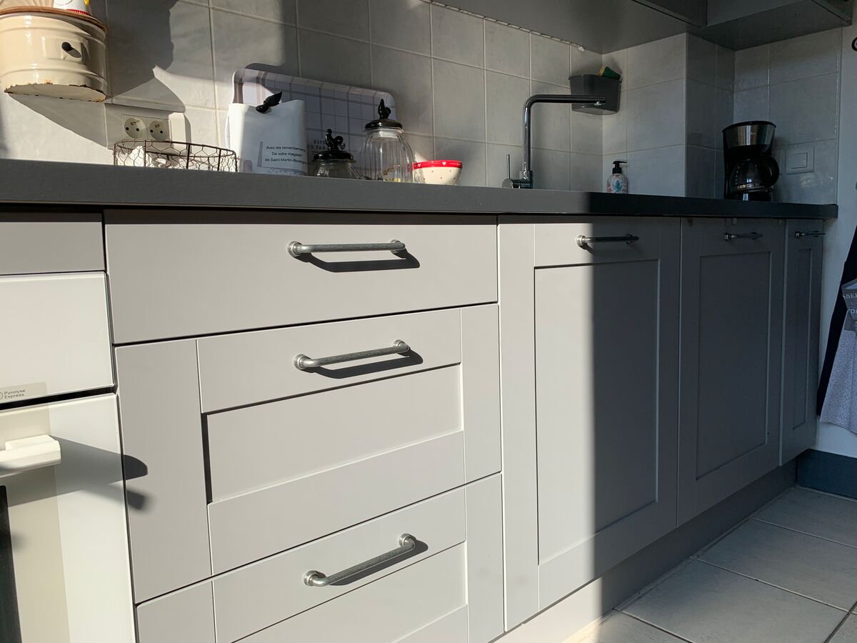 Cuisine avant-après sur mesure Trend Cube Gris Minéral