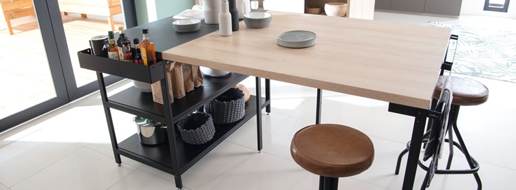 Îlot, rangement, tiroirs : Créez une cuisine ultra modulable grâce aux meubles d’appoint