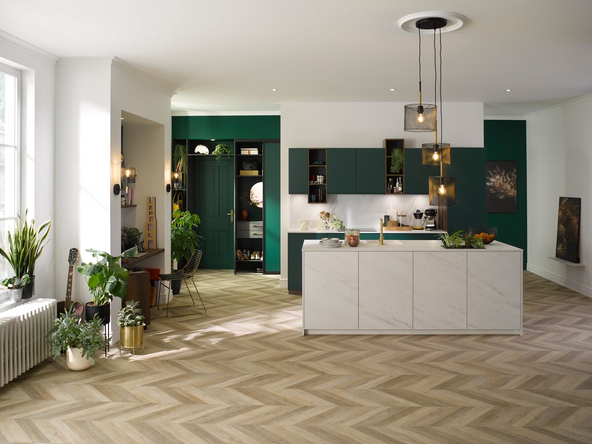 Cuisine verte et blanche tendance | Cuisinella
