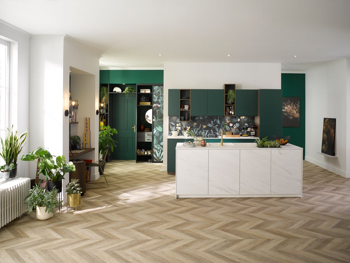 Cuisine verte et blanche tendance | Cuisinella