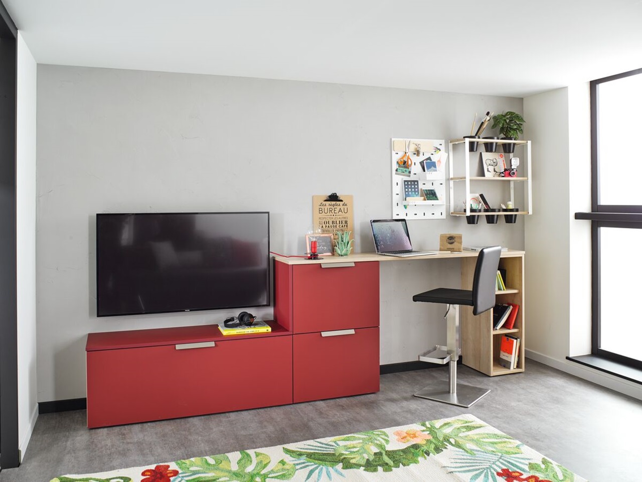 Bureau meuble TV style design - rangement