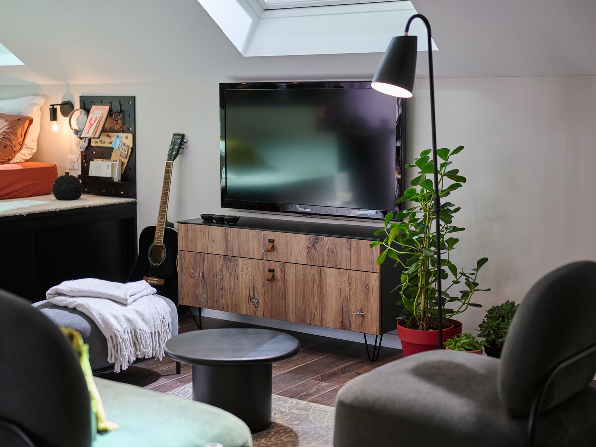 MEUBLE TV STEEL OAK Steel oak