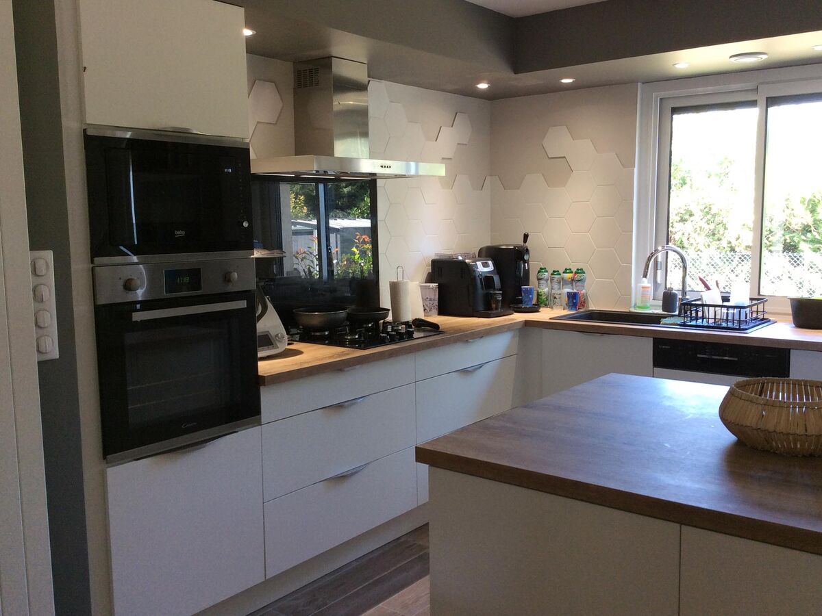 Cuisine avant-après sur mesure Trend Blanc Mat