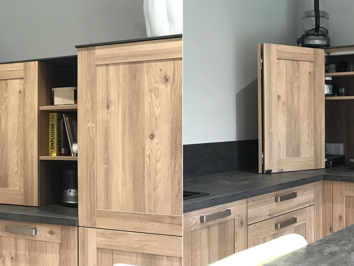 Cuisine avant-après sur mesure Trend Cube Chêne Honey