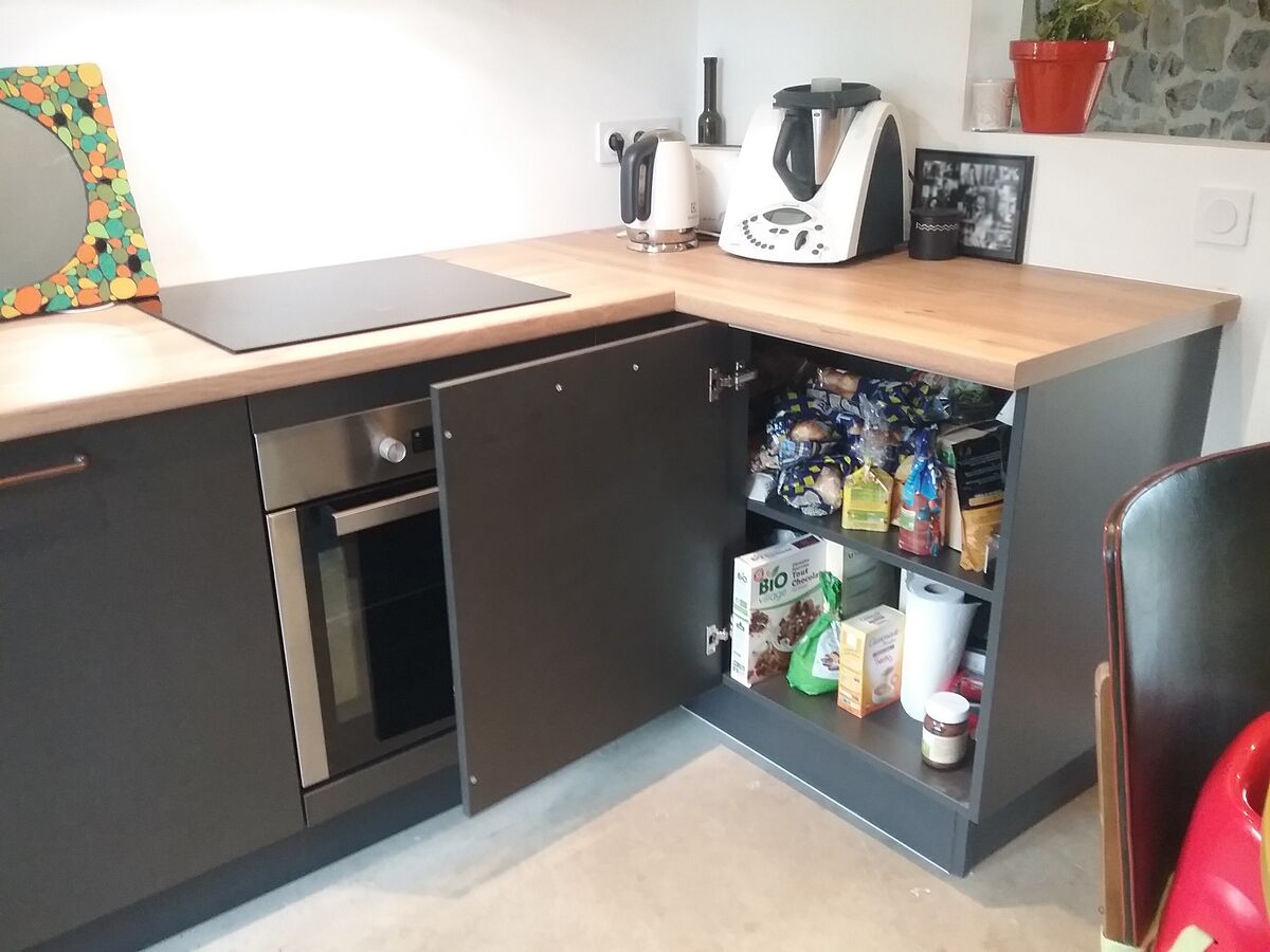 Cuisine avant-après sur mesure Label Métal Brossé