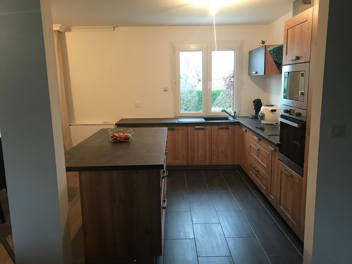 Cuisine avant-après sur mesure Trend Cube Chêne Honey