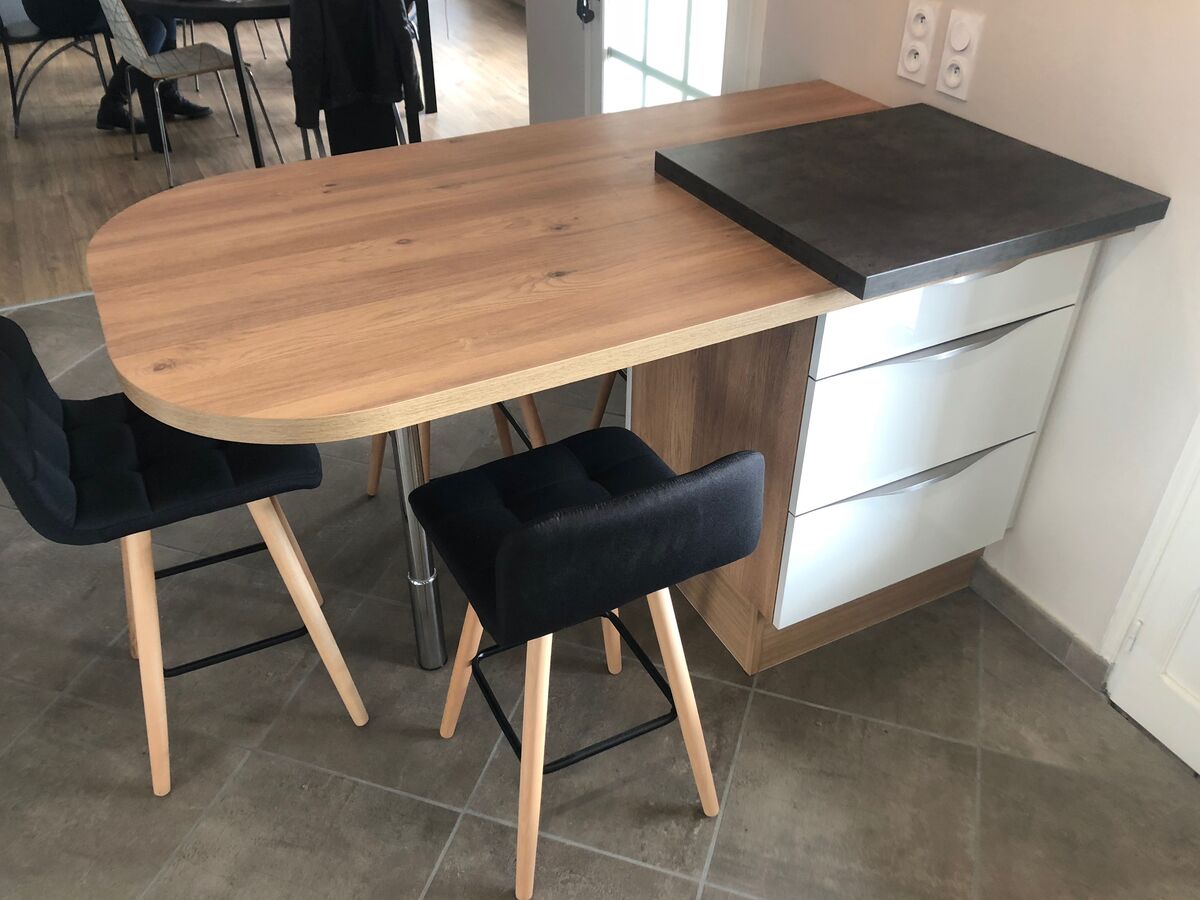 Cuisine avant-après sur mesure Light Blanc Brillant