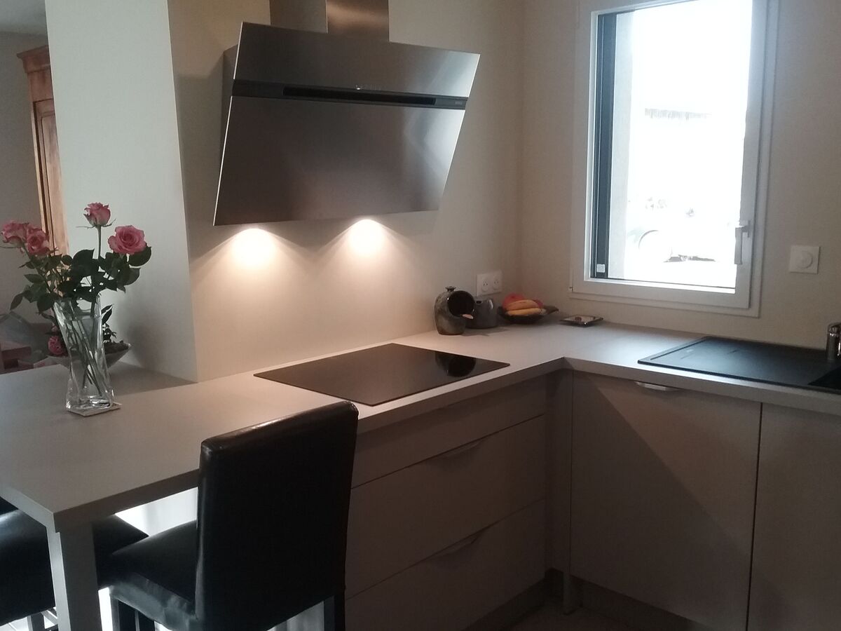 Cuisine avant-après sur mesure Trend Taupe Mat