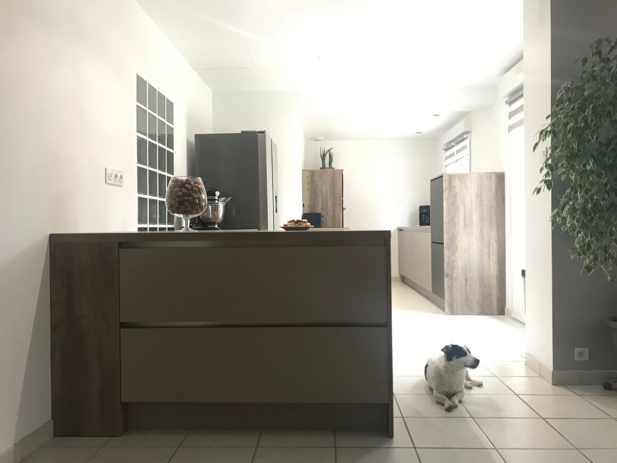 Cuisine avant-après sur mesure Trend Taupe Mat et Touch Cappuccino Soft